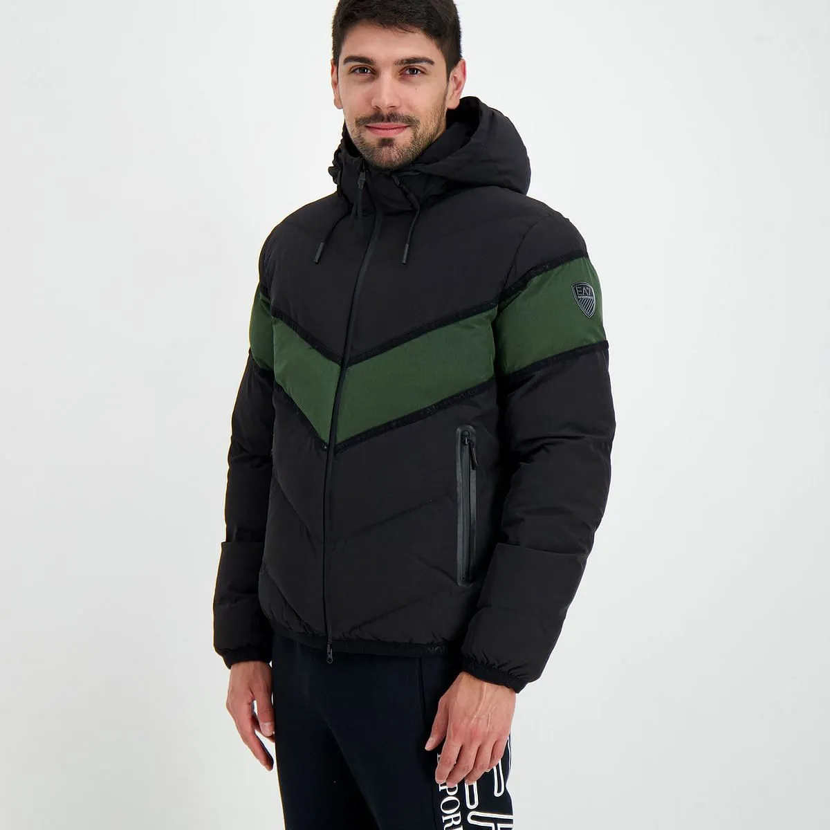      EA7 EMPORIO ARMANI PIUMINO CON CAPPUCCIO ATHTLETIC COLOUR BLOCK  