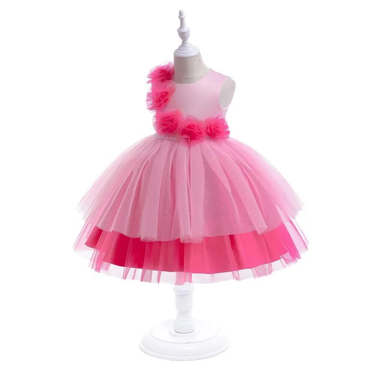 Elegante abito da ragazza di fiori per matrimonio, compleanno, tutù formale, abito da sera di gala per bambini, gilet