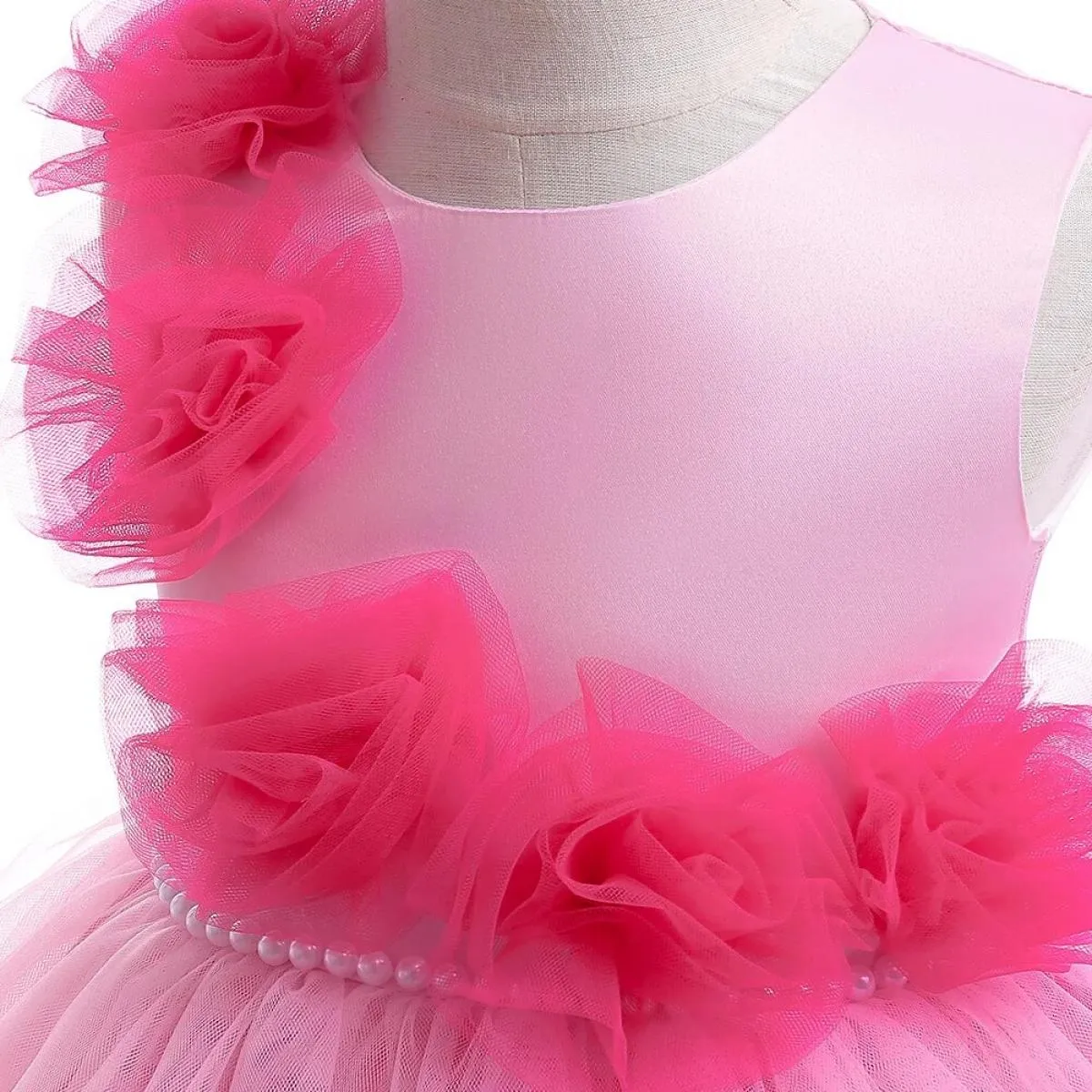 Elegante abito da ragazza di fiori per matrimonio, compleanno, tutù formale, abito da sera di gala per bambini, gilet