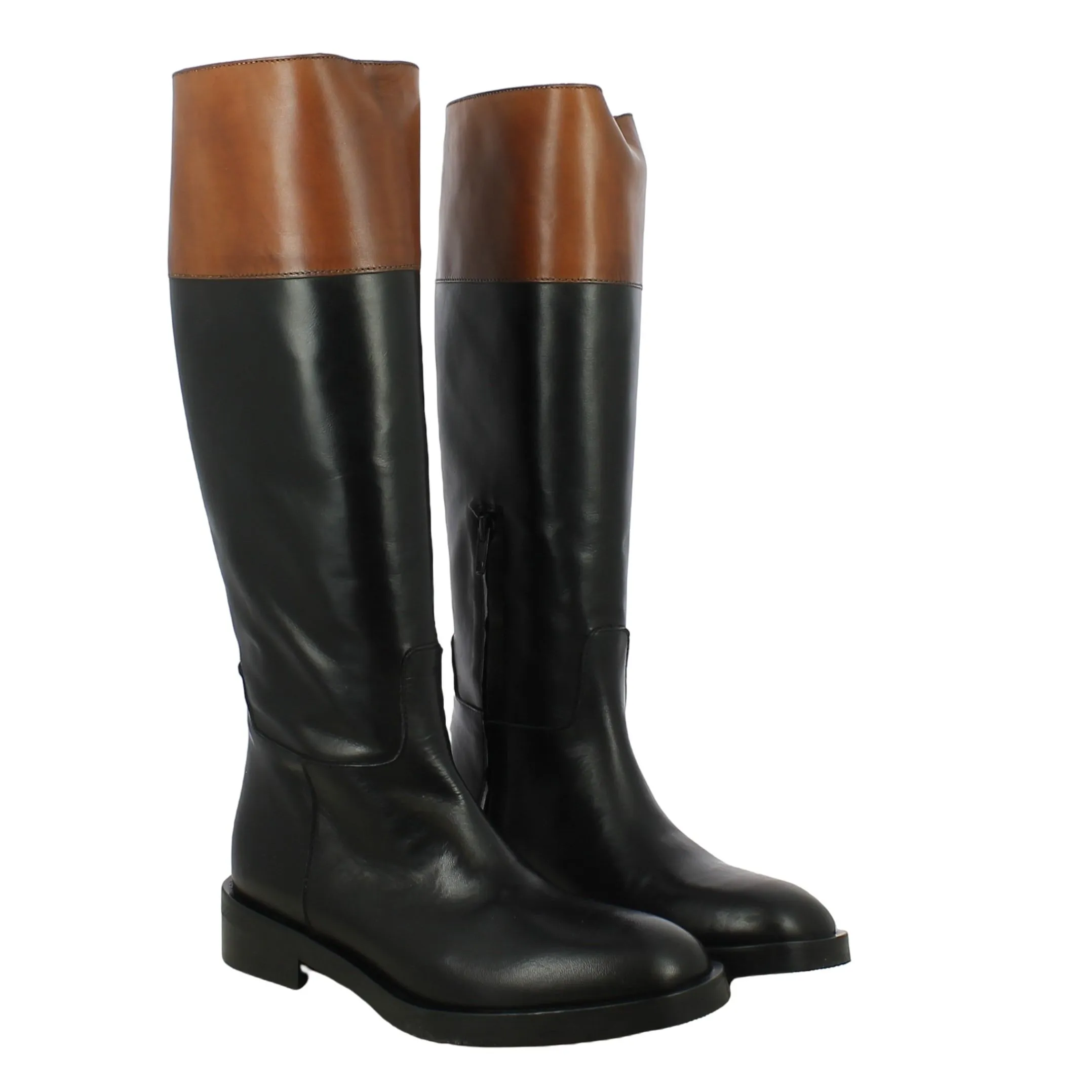 Exton  Stivale alto con fascia cuoio 