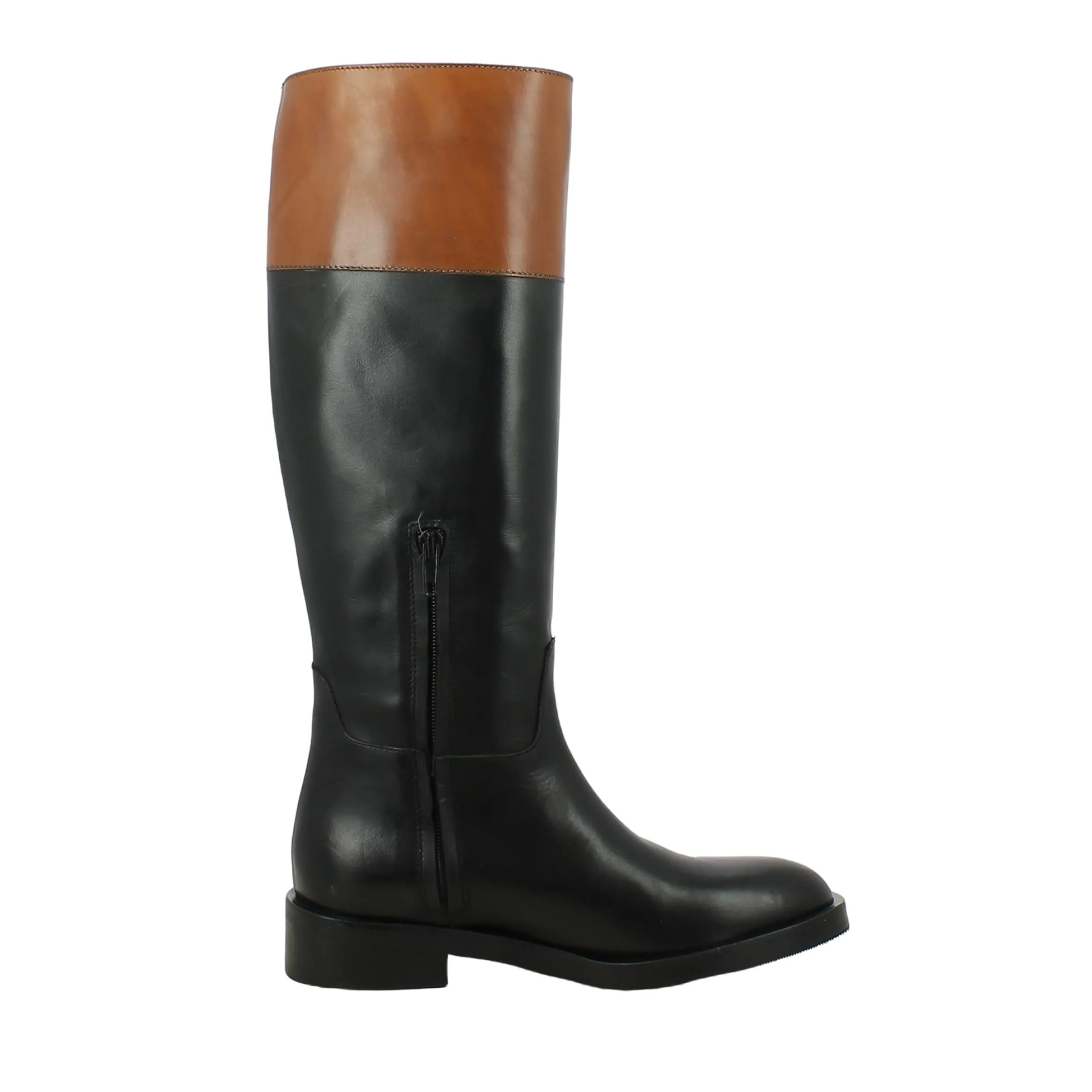 Exton  Stivale alto con fascia cuoio 