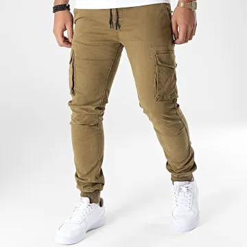 F-1589 Pantaloni cargo color cammello