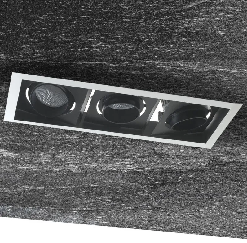 Faretto Da Incasso Rettangolare 3 Luci Orientabili Led 60w Apollo Intec Light