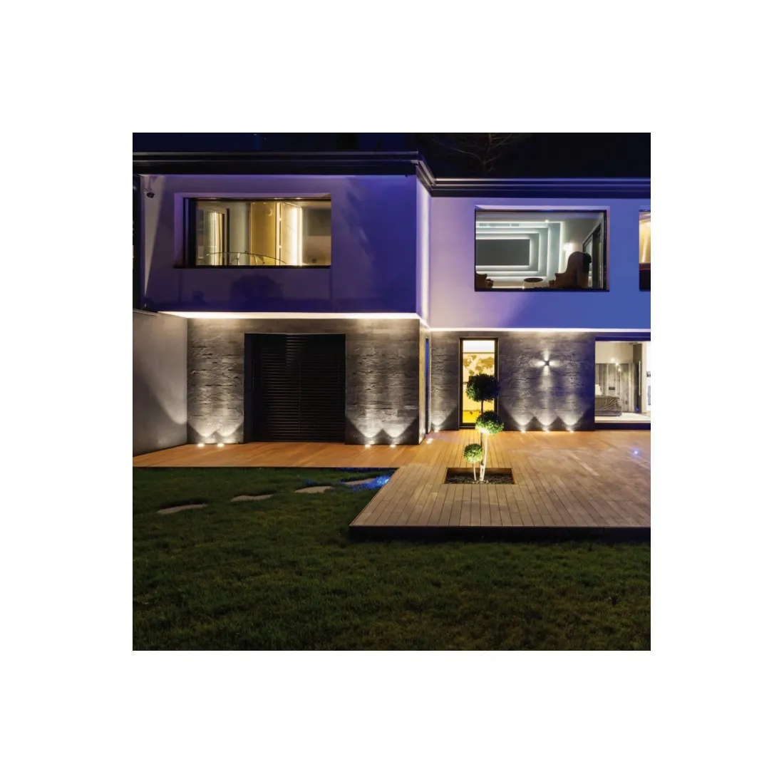 Faretto incasso LED moderno Pan International NIP EST759 EST54025 acciaio quadrato spot