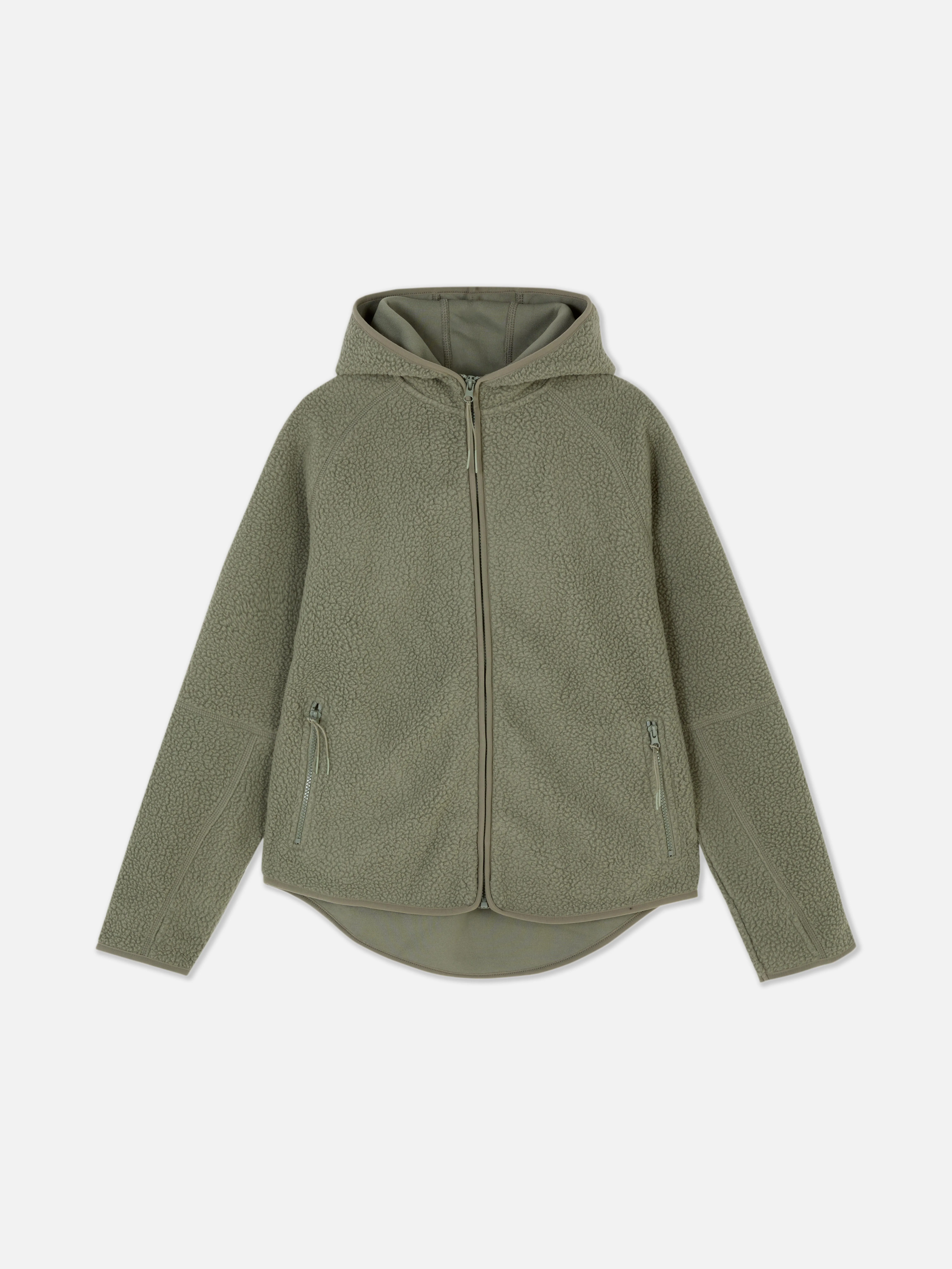 Felpa con cappuccio e zip in sherpa