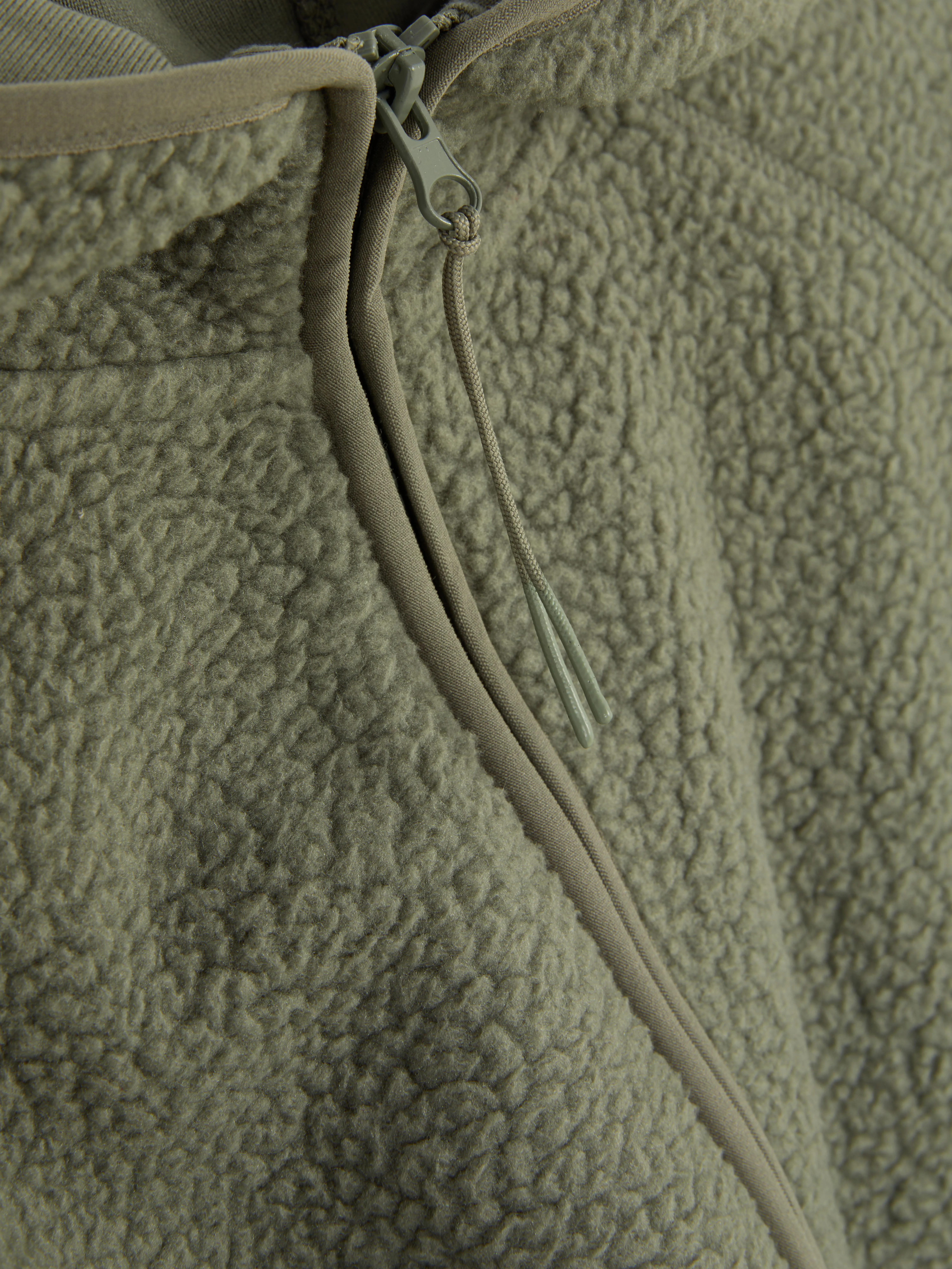 Felpa con cappuccio e zip in sherpa