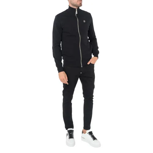 Felpa con zip Philipp Plein Hexagon nera