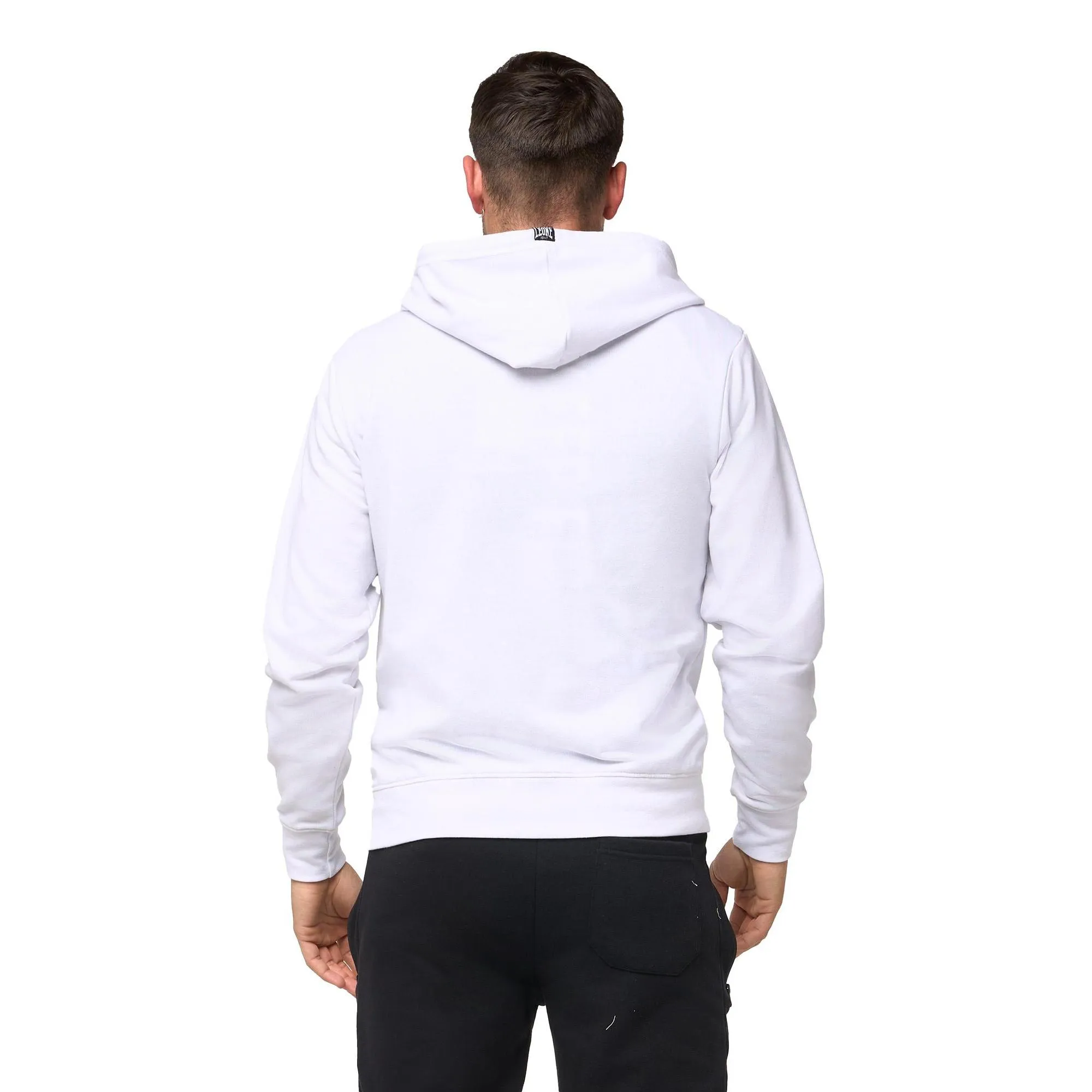 Felpa da uomo con cappuccio e zip non felpata Leone B&W