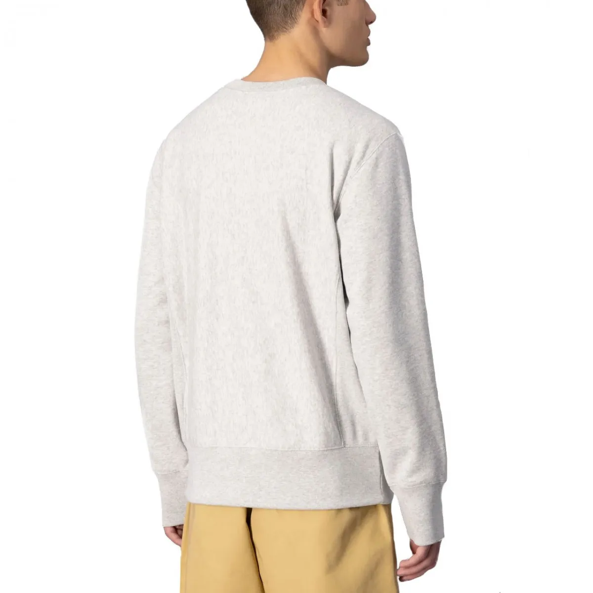 Felpa In Cotone Organico Stampa College, Grigio