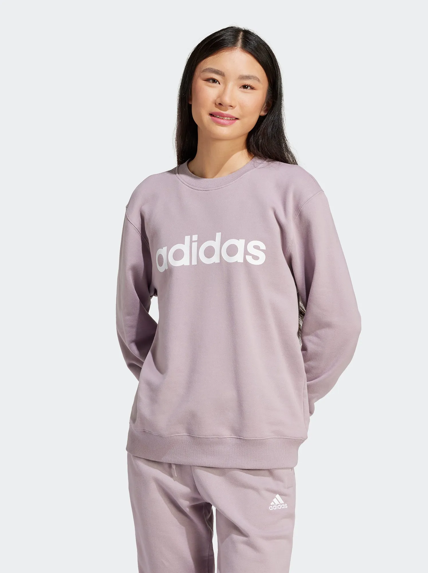 Felpa in tessuto felpato 'adidas' - ROSA