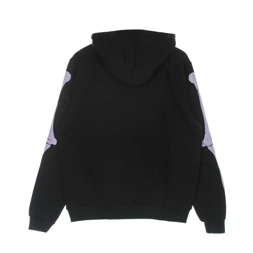 Felpa Leggera Cappuccio Uomo Skeleton Print Hoodie Black/blue