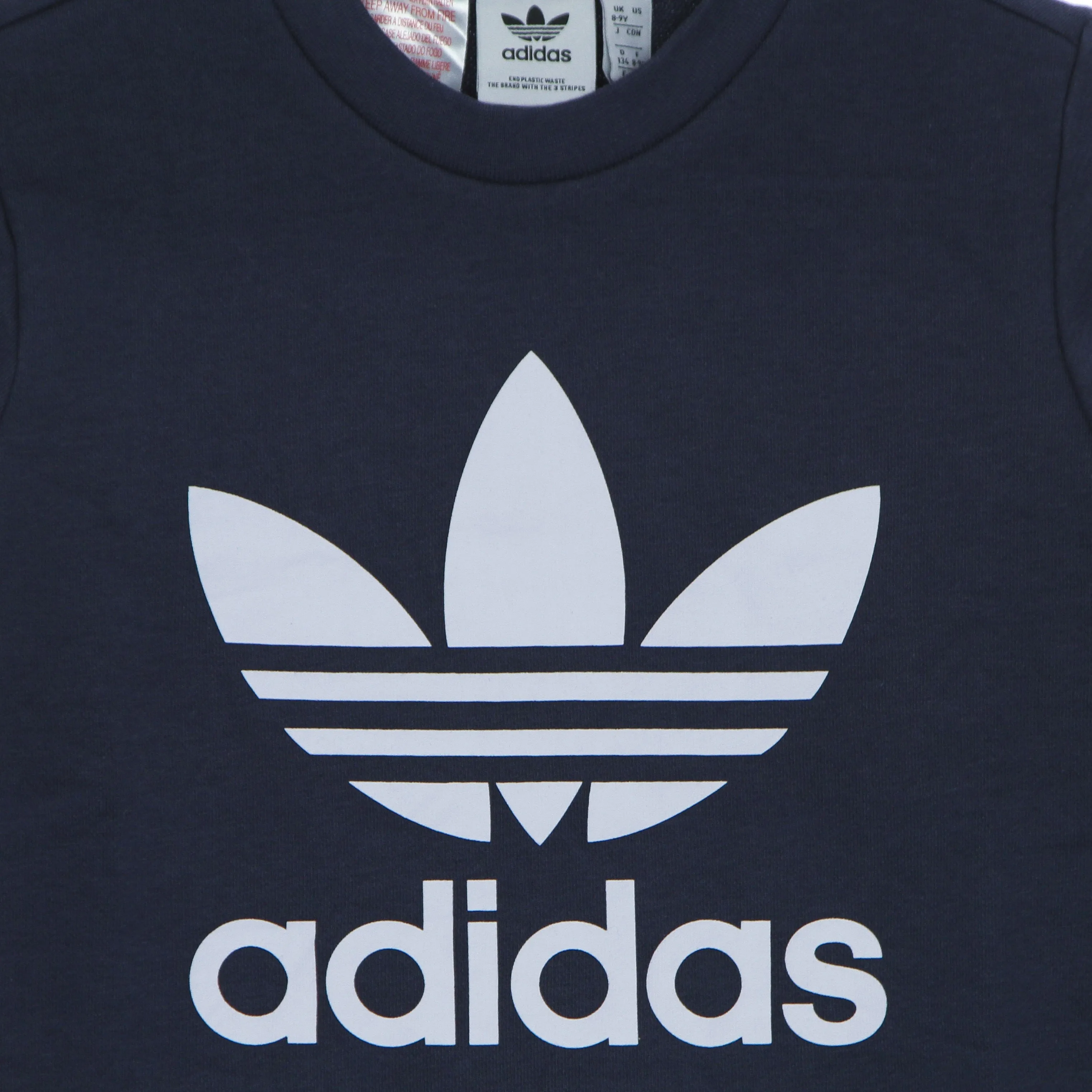 Felpa Leggera Girocollo Ragazzo Trefoil Crew Shadow Navy/white