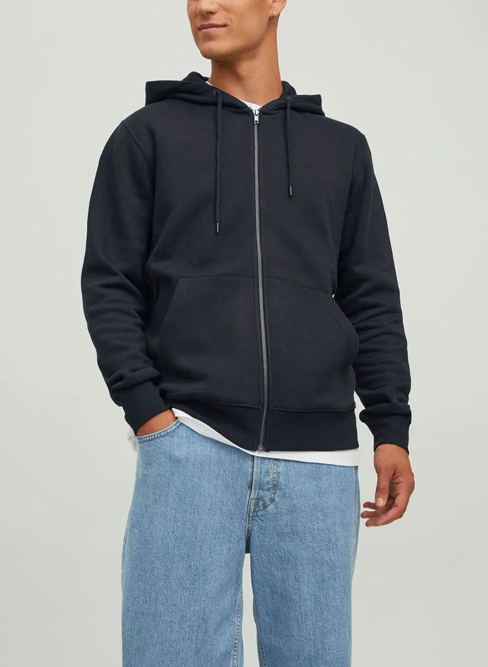 felpa star basic full zip con cappuccio