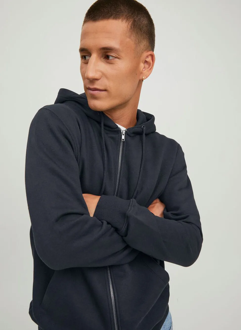 felpa star basic full zip con cappuccio