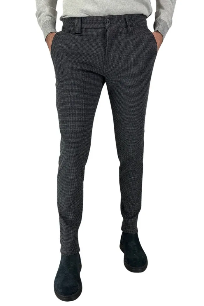 Fifty Four pantalone chino in poliviscosa a microfantasia Grumptb70