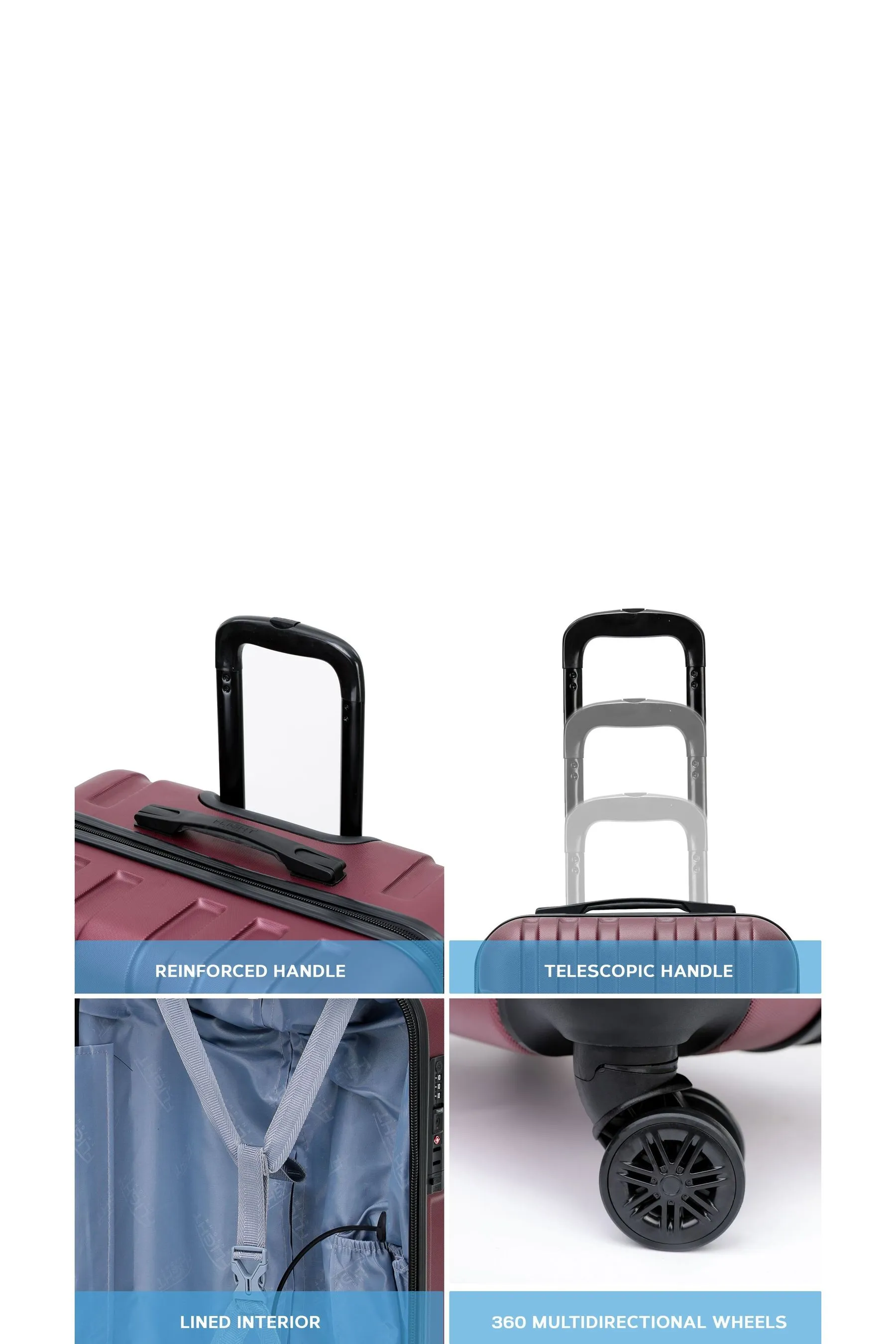 Flight Knight - Marrone media A quadri a palloncino piccola - Set da 2 valigie da viaggio