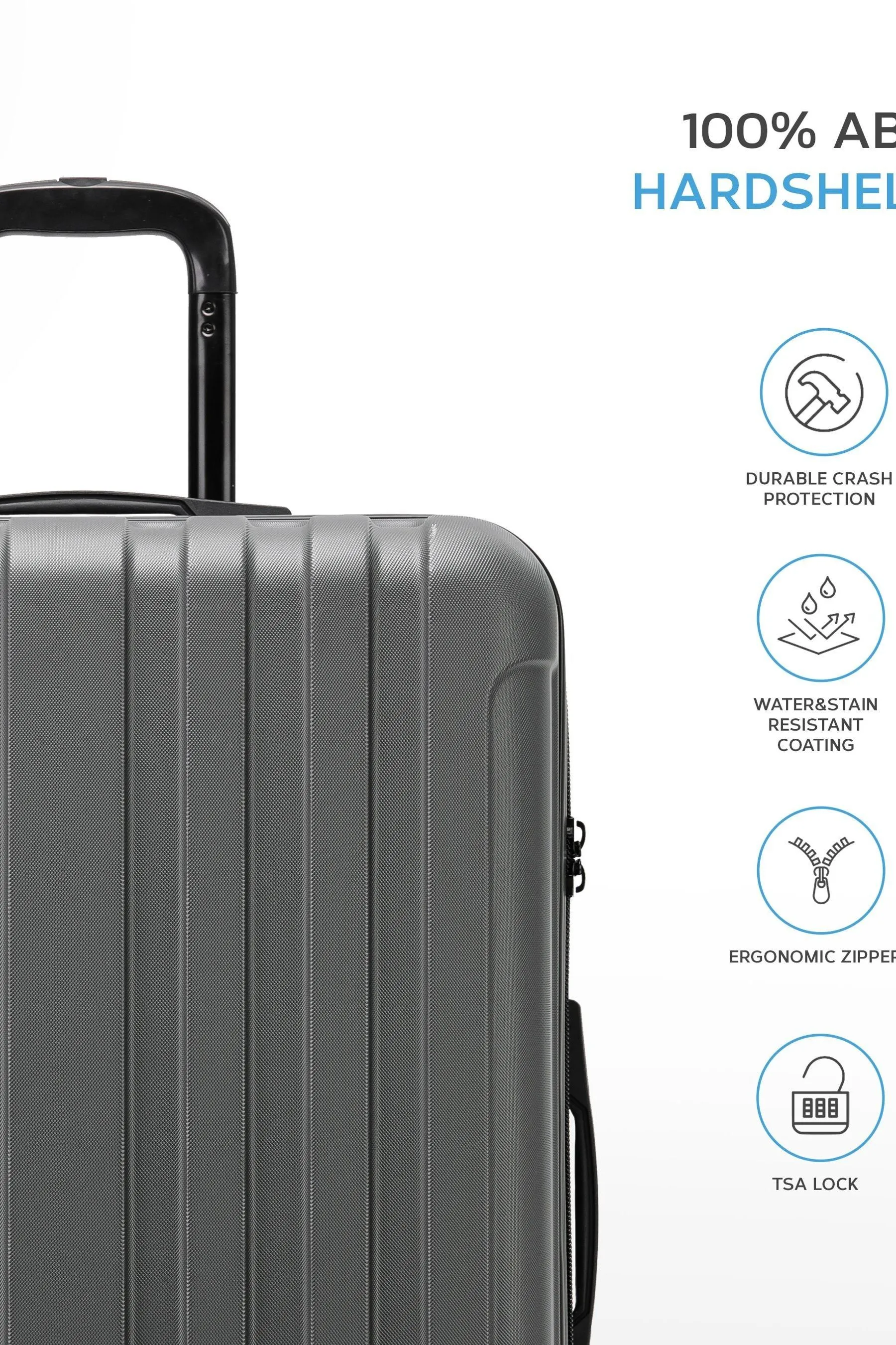 Flight Knight - Marrone media A quadri a palloncino piccola - Set da 2 valigie da viaggio