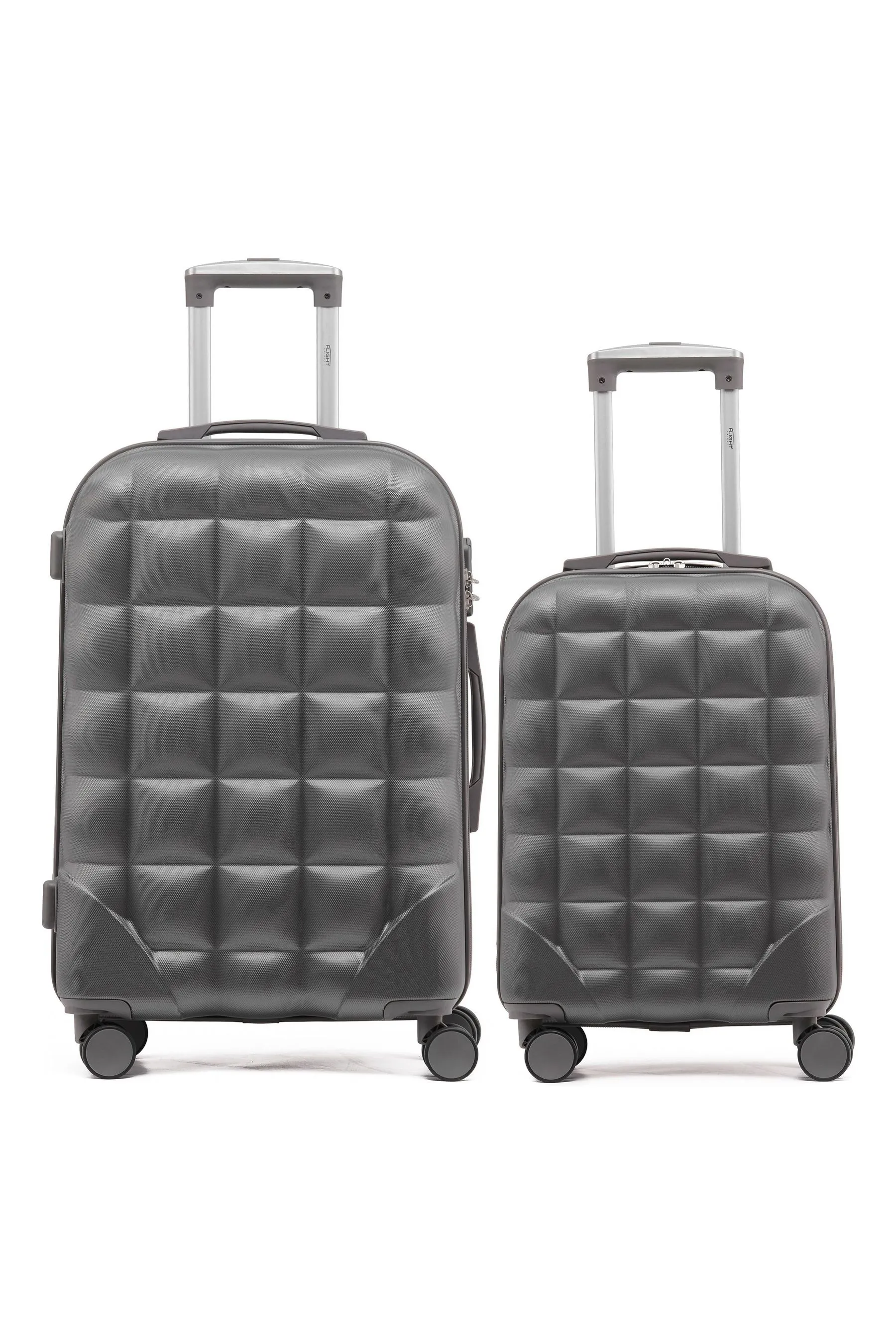 Flight Knight - Set da 2 valigie Marrone da viaggio medie e grandi a palloncino A quadri in valigia
