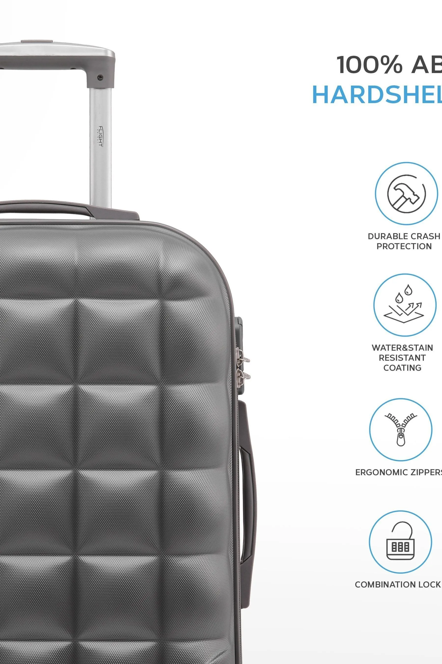Flight Knight - Set da 2 valigie Marrone da viaggio medie e grandi a palloncino A quadri in valigia