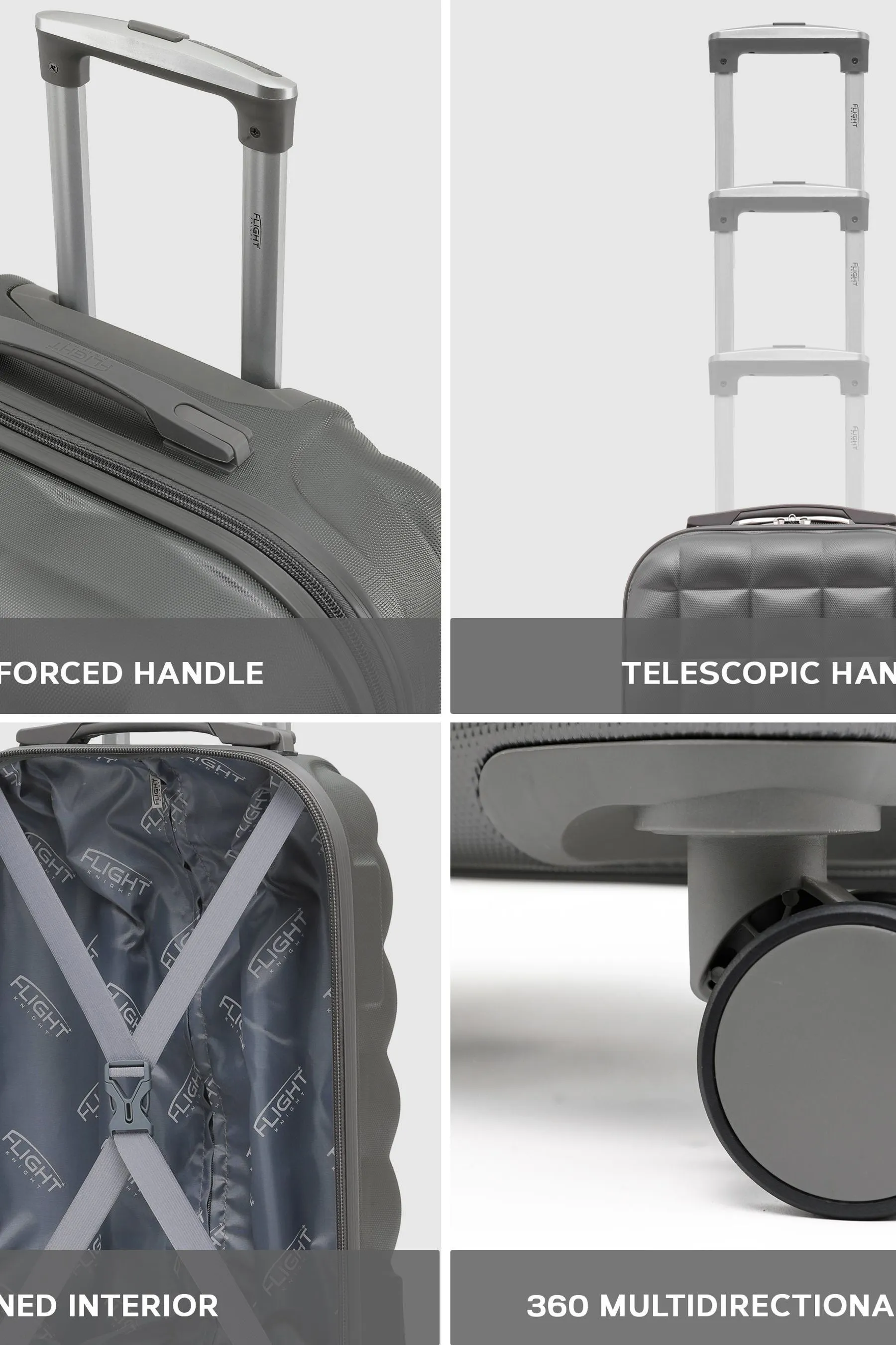 Flight Knight - Set da 2 valigie Marrone da viaggio medie e grandi a palloncino A quadri in valigia
