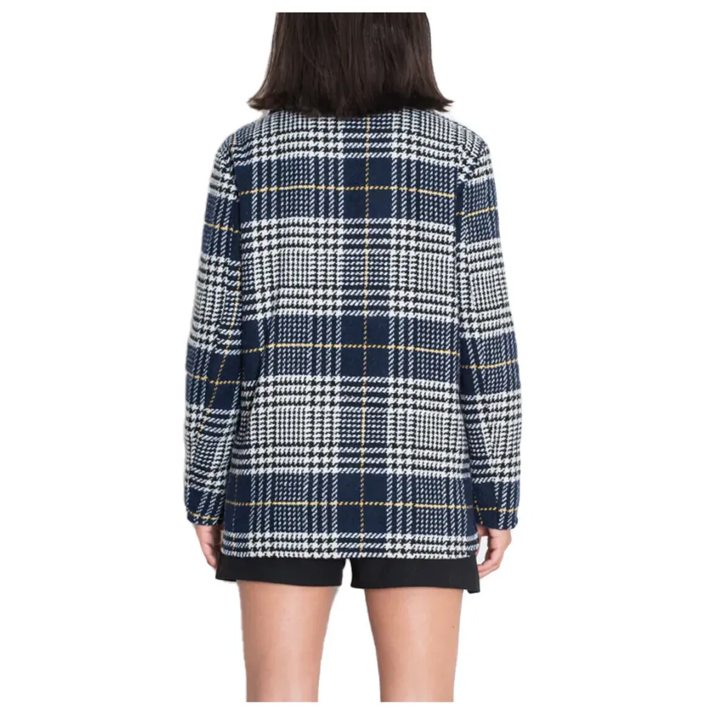 FRONT STREET 8 giaccone donna check blu/giallo FW104 MADE IN ITALY