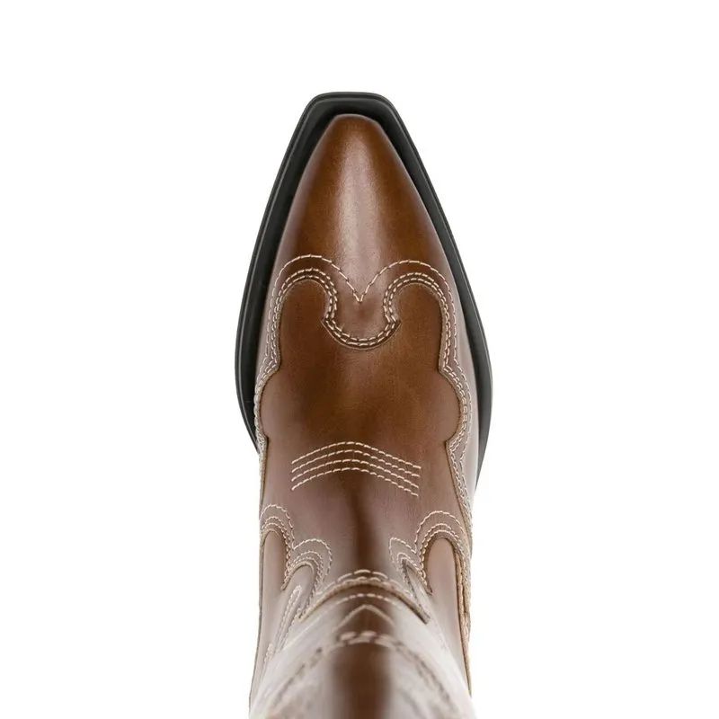 Ganni Mid Shaft Embroidered Western Boot S2221