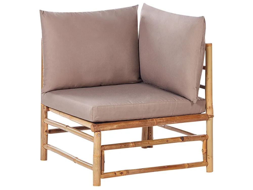 Garden Lounge Set with Table 4 Seater CERRETO Bamboo Wood Taupe