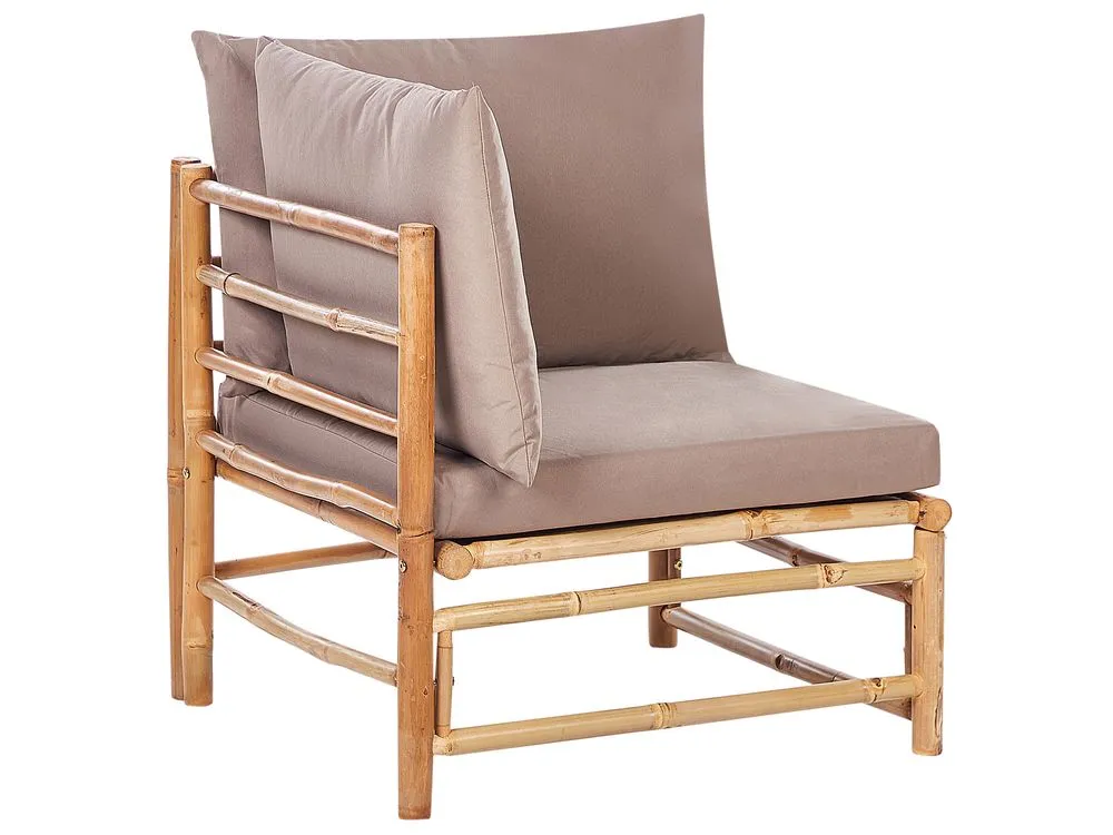 Garden Lounge Set with Table 4 Seater CERRETO Bamboo Wood Taupe