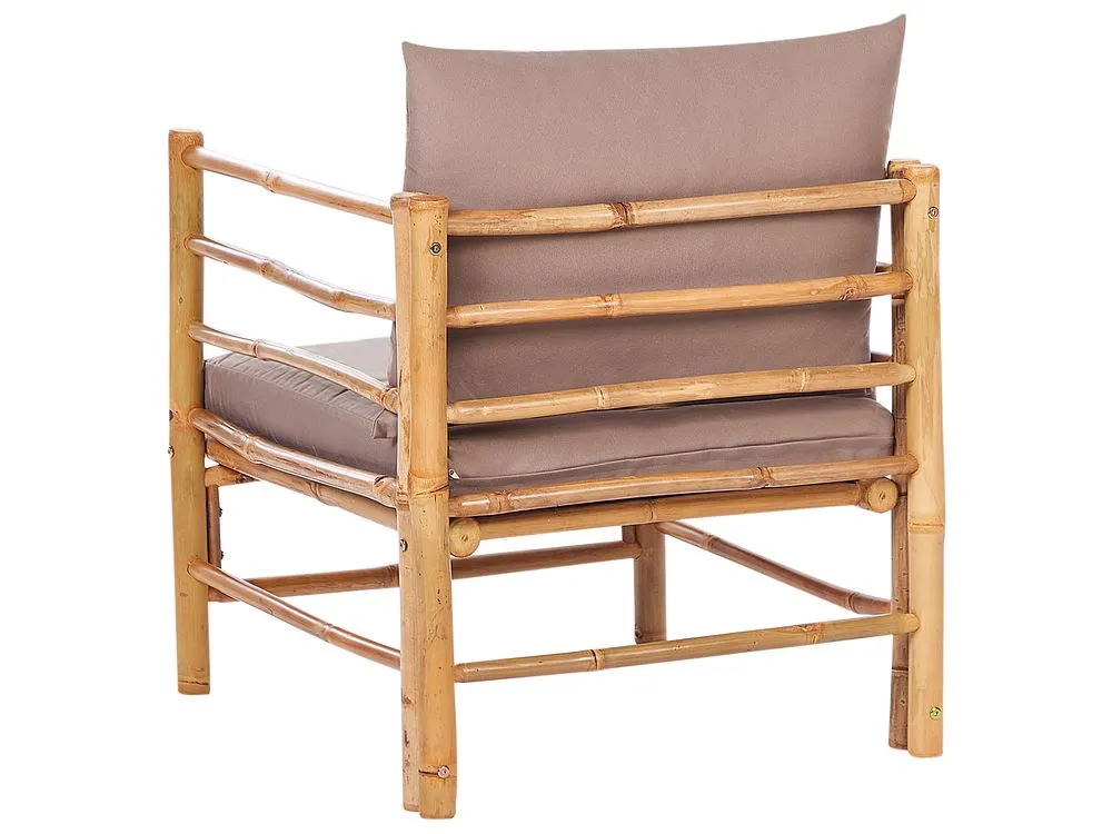 Garden Lounge Set with Table 4 Seater CERRETO Bamboo Wood Taupe