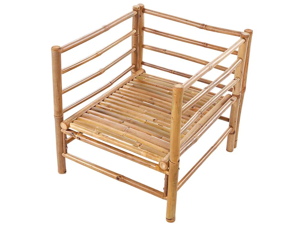 Garden Lounge Set with Table 4 Seater CERRETO Bamboo Wood Taupe
