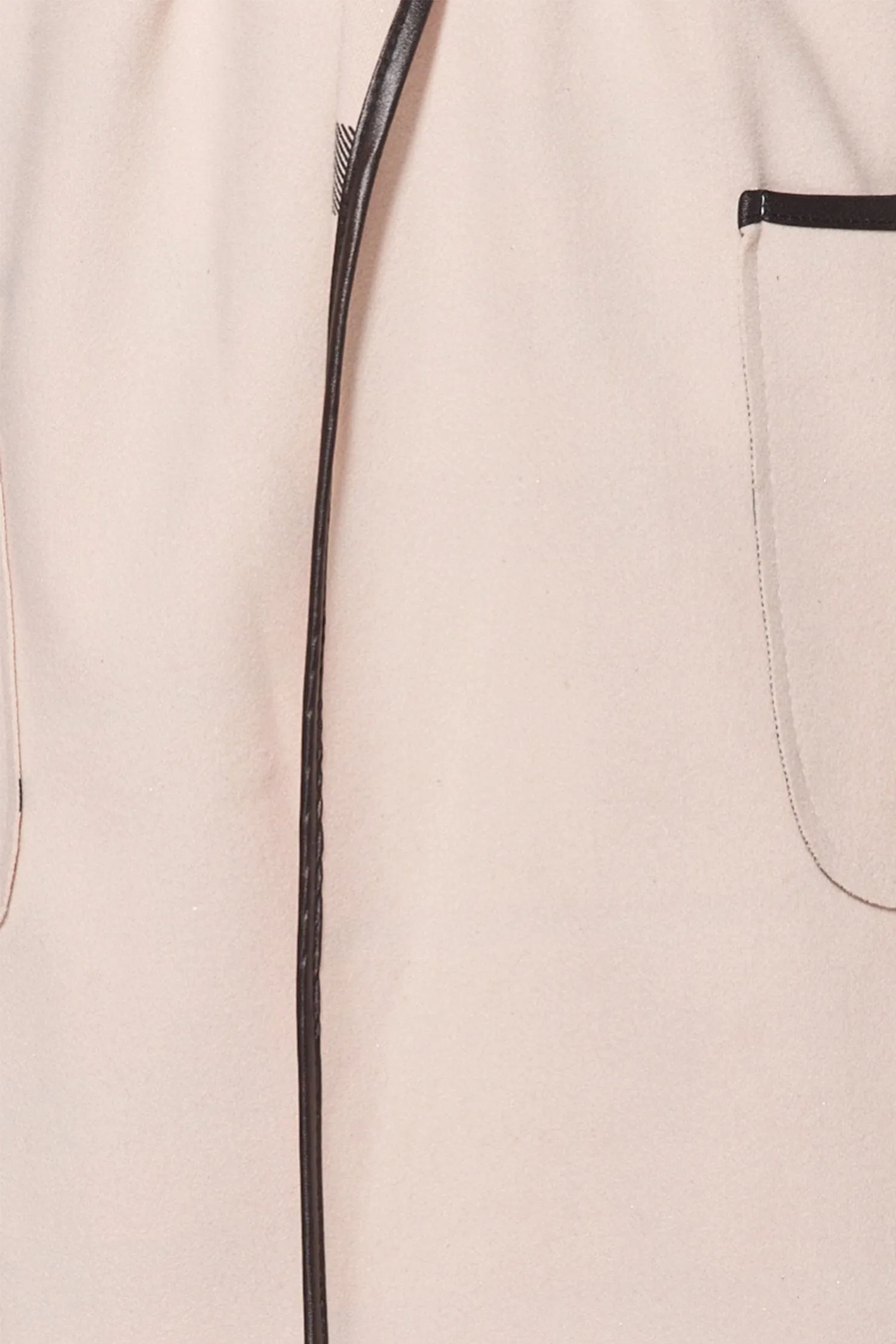 Giacca aperta beige con cappuccio