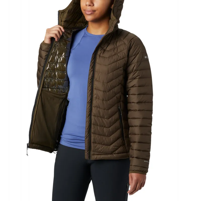 Giacca con cappuccio Powder Lite Columbia (verde oliva) Donna