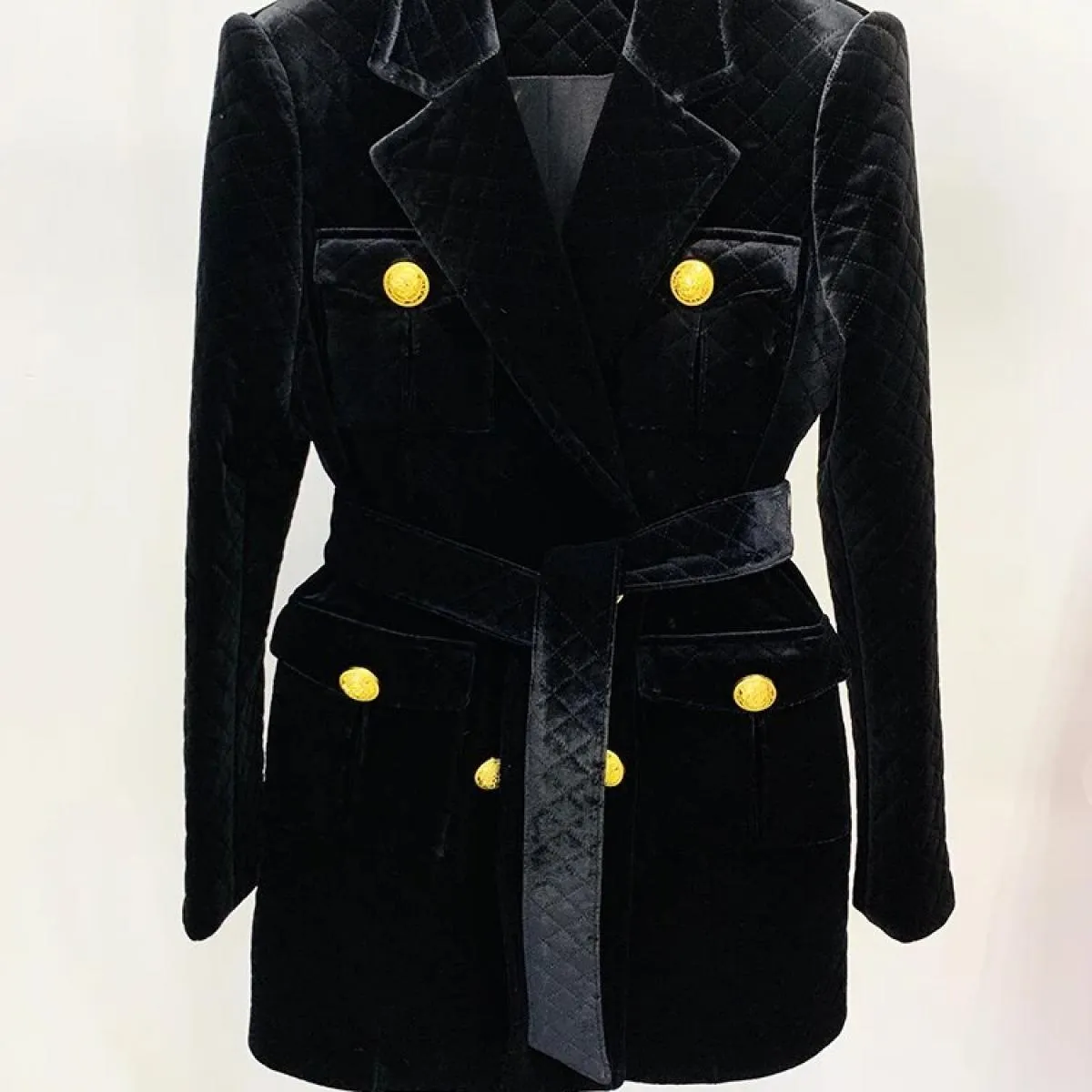 Giacca di velluto di design Cappotto di velluto trapuntato Cappotto da donna 2023 Abbigliamento da donna alto