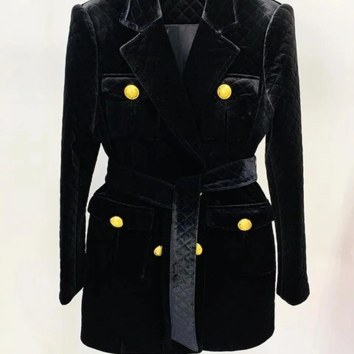 Giacca di velluto di design Cappotto di velluto trapuntato Cappotto da donna 2023 Abbigliamento da donna alto