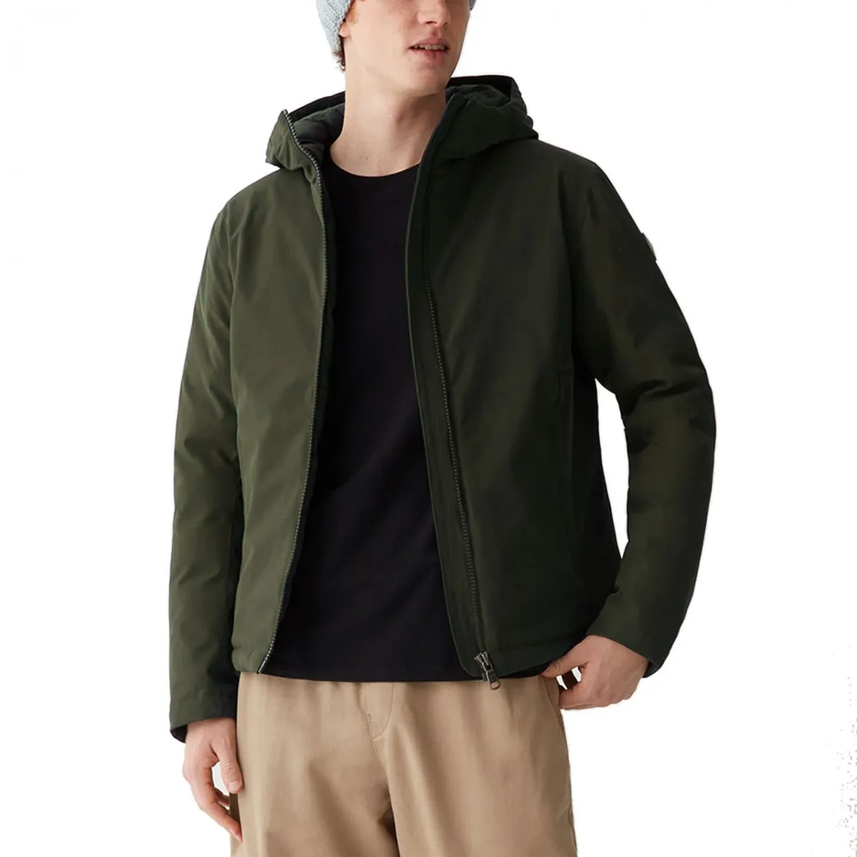 Giacca Imbottita In Softshell Con Cappuccio