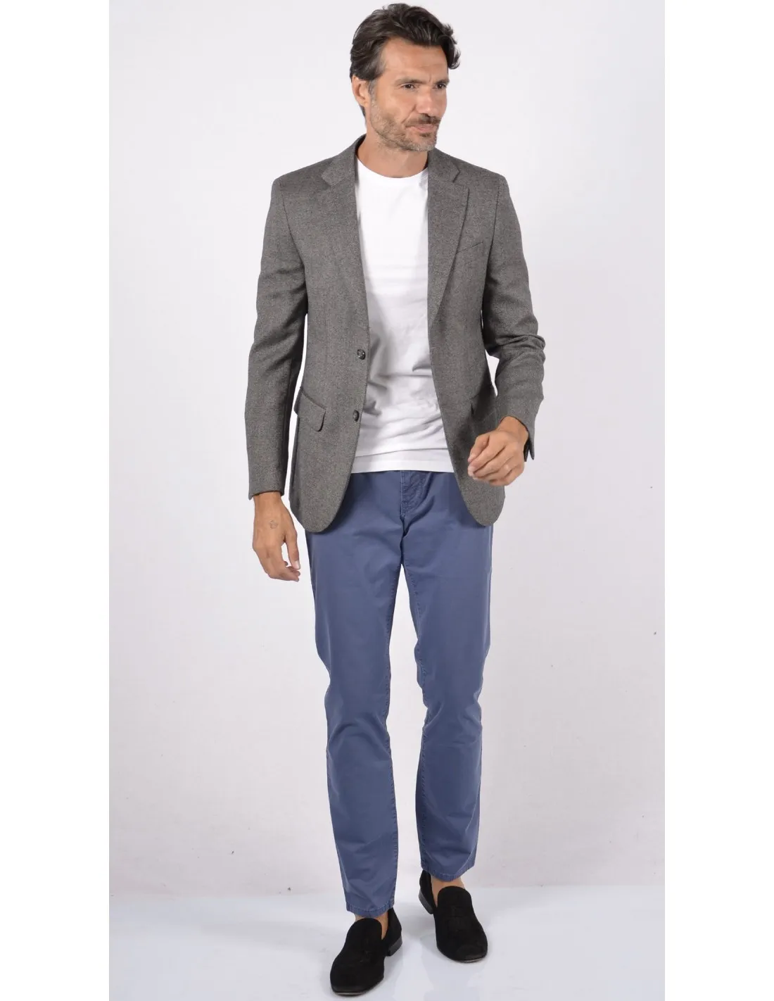 Giacca in lana occhio di pernice grigio a/i
