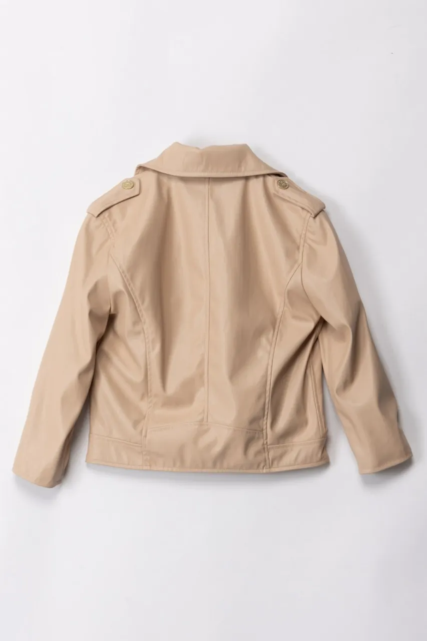 Giacca in pelle sand
