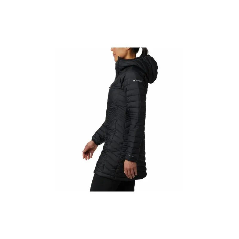 Giacca lunga con cappuccio da donna Columbia Powder Lite Mid (Pietra scura)