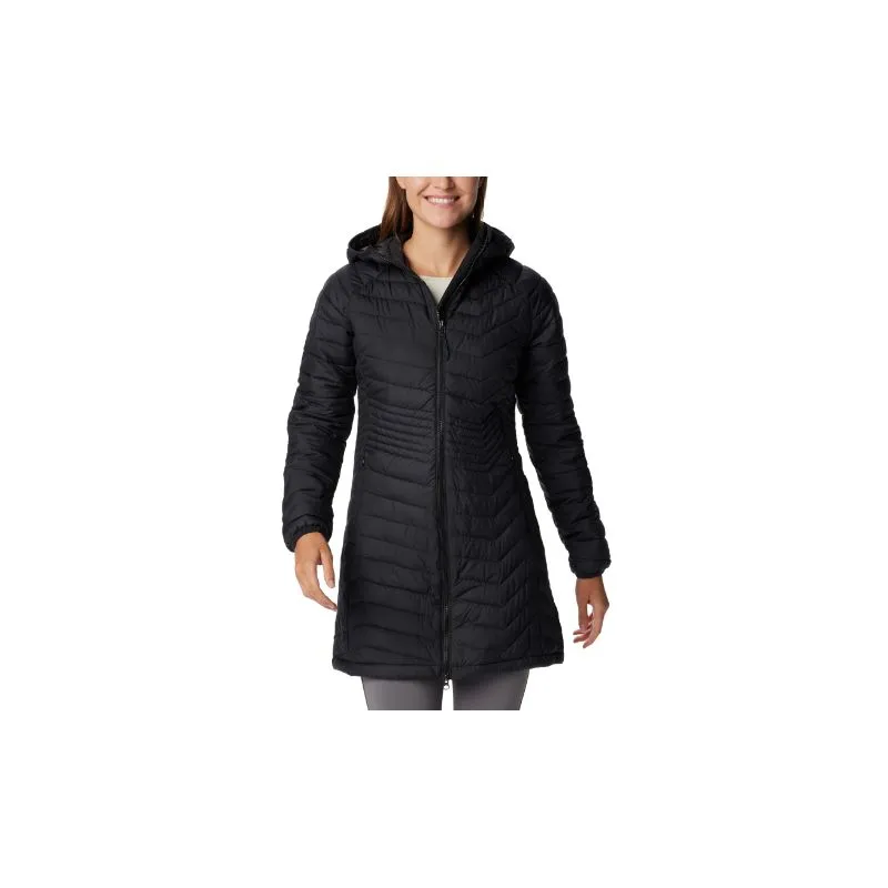 Giacca lunga con cappuccio da donna Columbia Powder Lite Mid (Pietra scura)