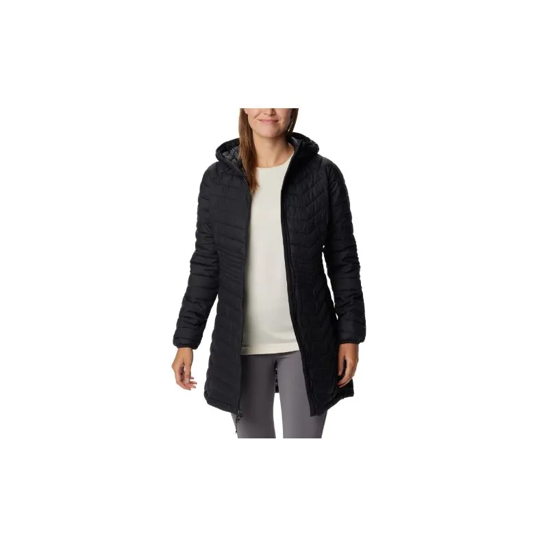 Giacca lunga con cappuccio da donna Columbia Powder Lite Mid (Pietra scura)