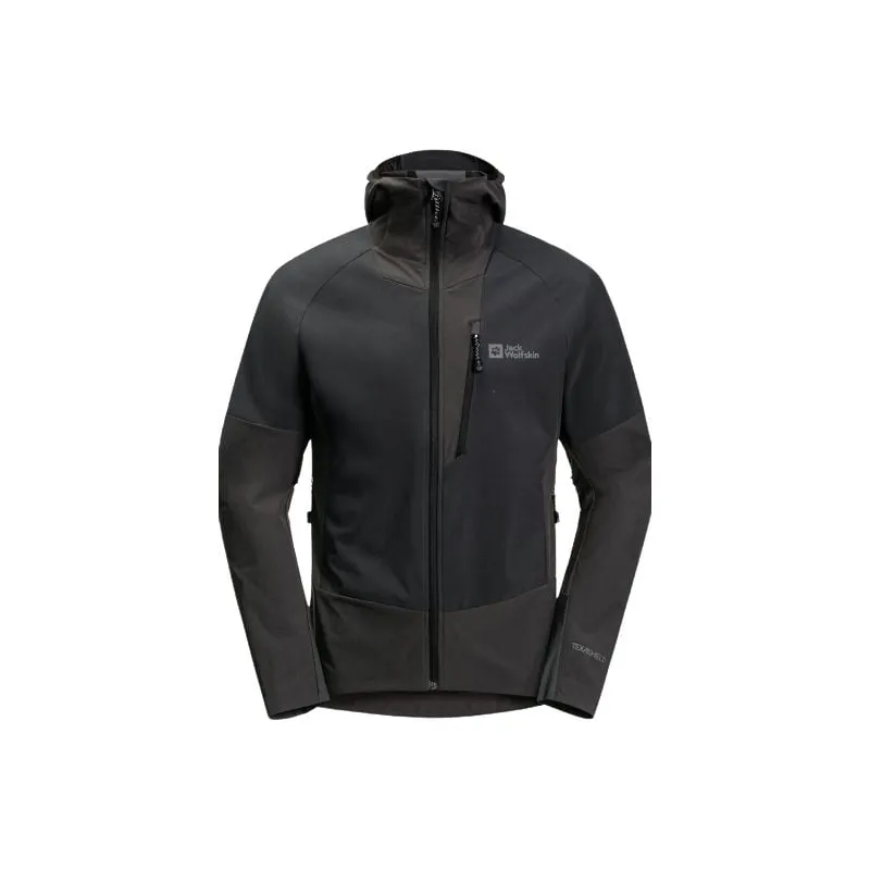 Giacca softshell da uomo JACK WOLSKINS ALPSPITZE HOODY (Phantom)