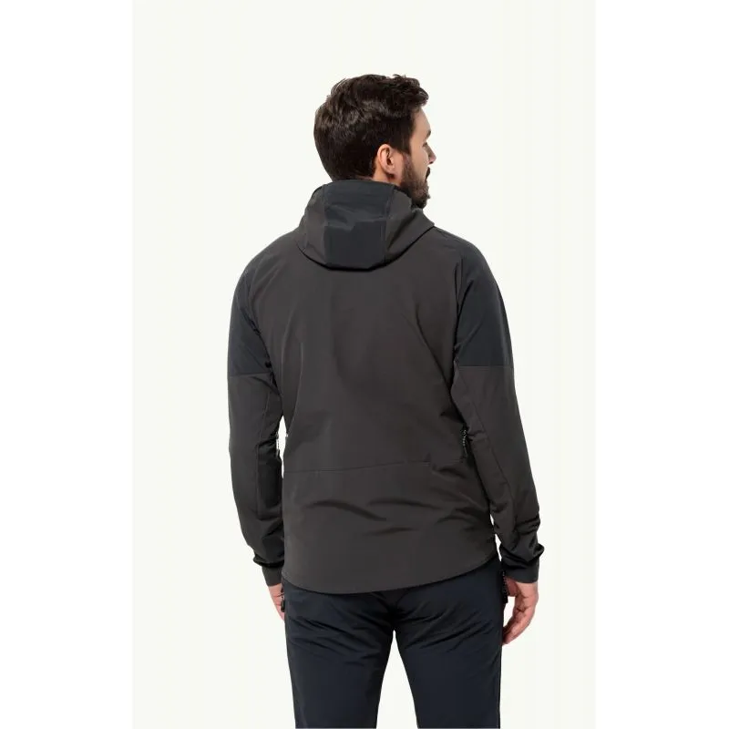 Giacca softshell da uomo JACK WOLSKINS ALPSPITZE HOODY (Phantom)