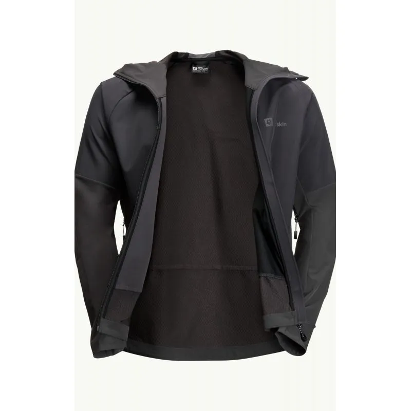 Giacca softshell da uomo JACK WOLSKINS ALPSPITZE HOODY (Phantom)