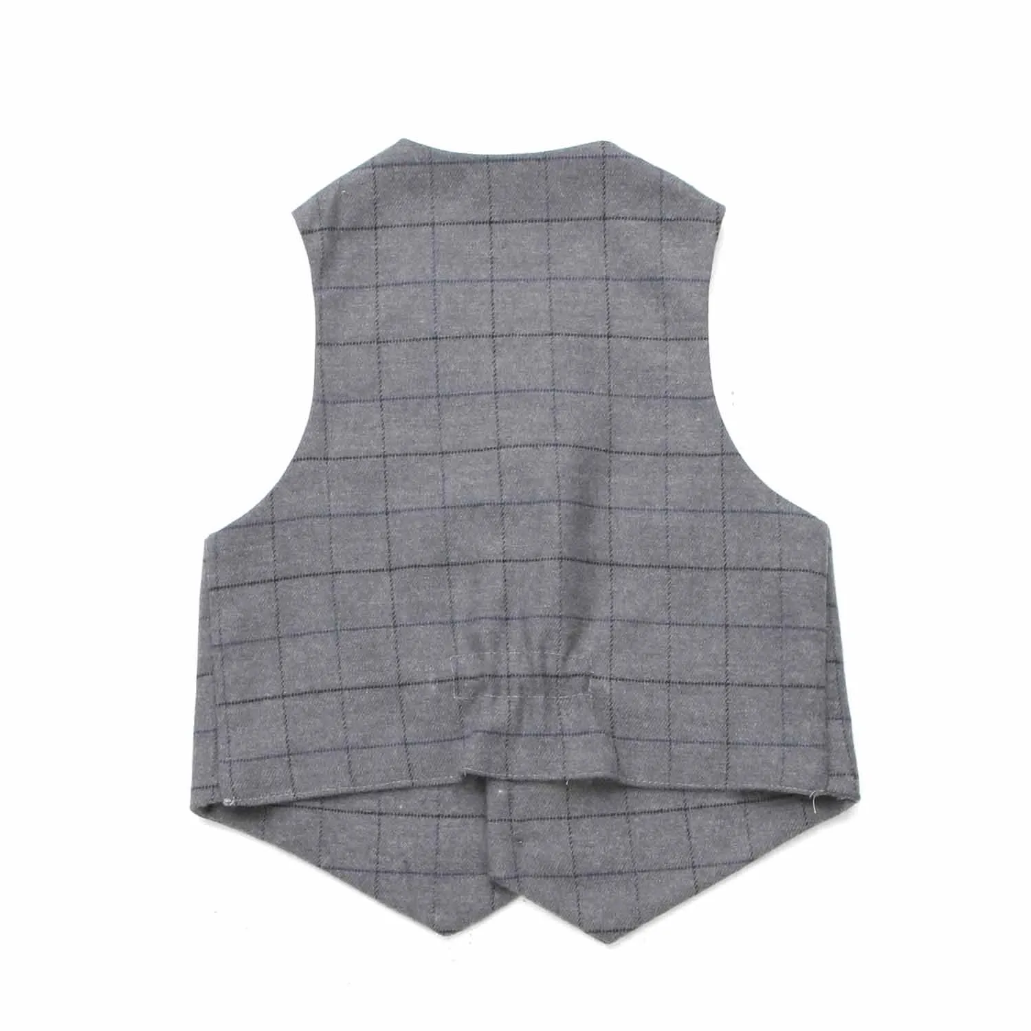 Gilet Grigio A Quadri Bimbo E Neonato