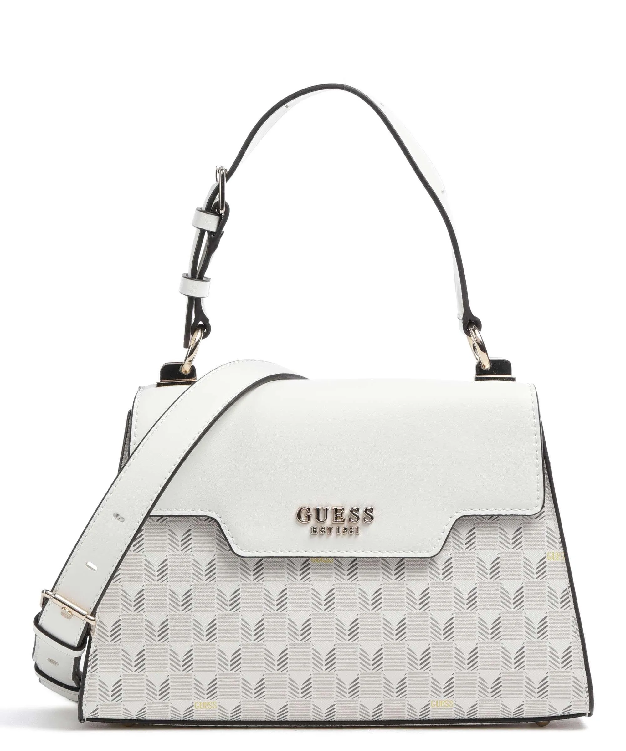  Guess Hallie Borsa a mano pelle sintetica avorio  