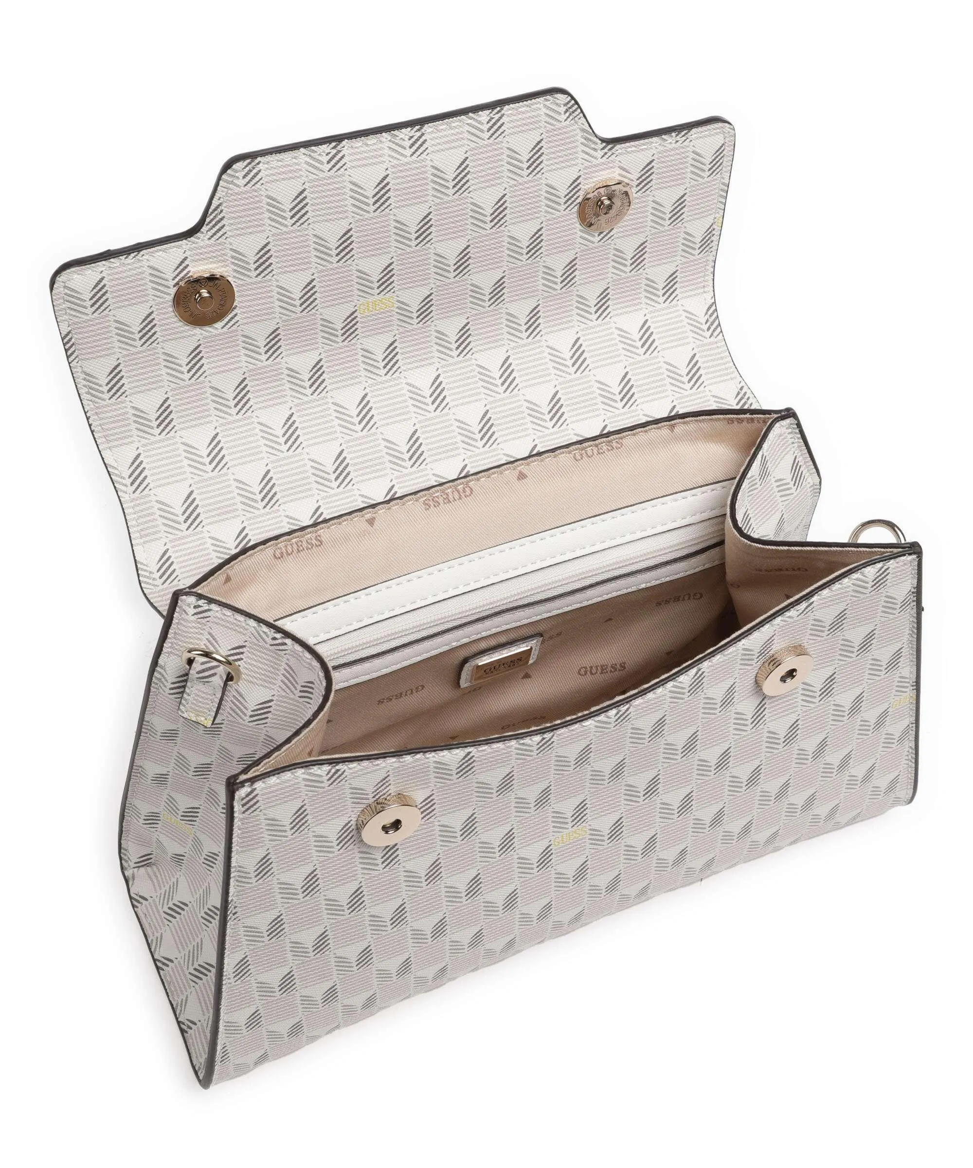  Guess Hallie Borsa a mano pelle sintetica avorio  