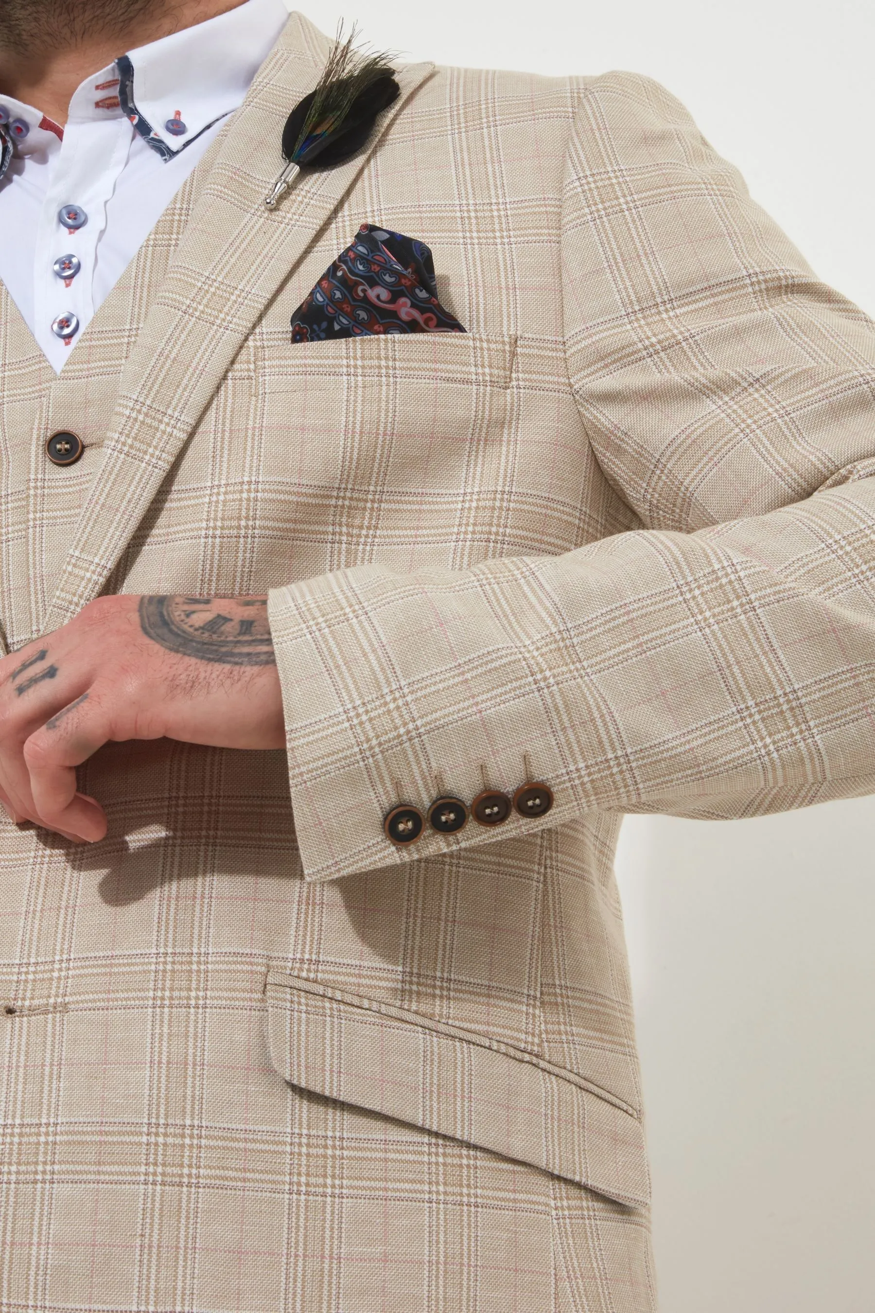 Joe Browns A quadri vestibilità classica - Completo blazer Giacca vestibilità Satin contrasto