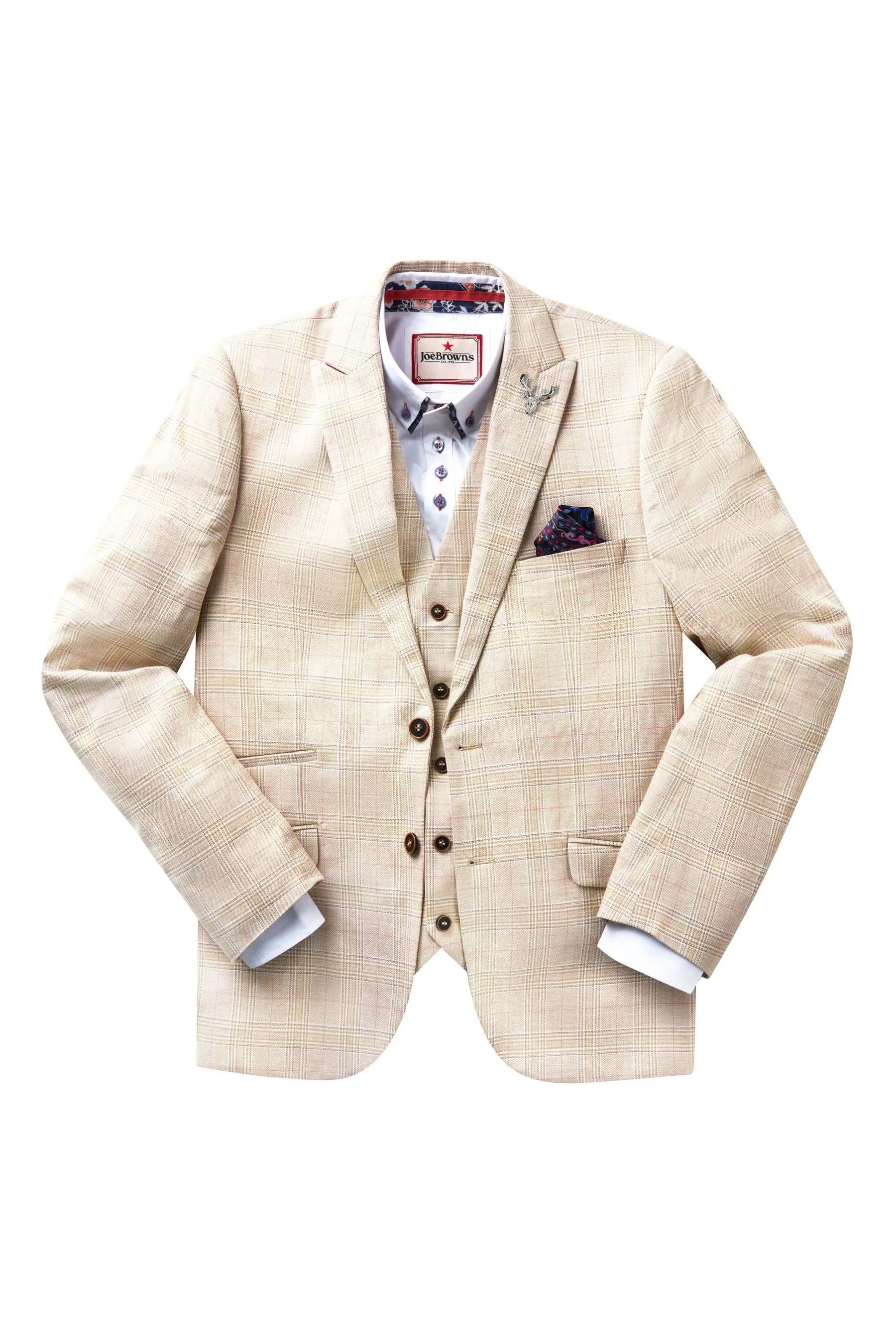 Joe Browns A quadri vestibilità classica - Completo blazer Giacca vestibilità Satin contrasto