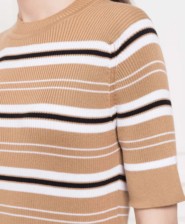 John Smedley Maglione a righe marroni di Kitts KITTS