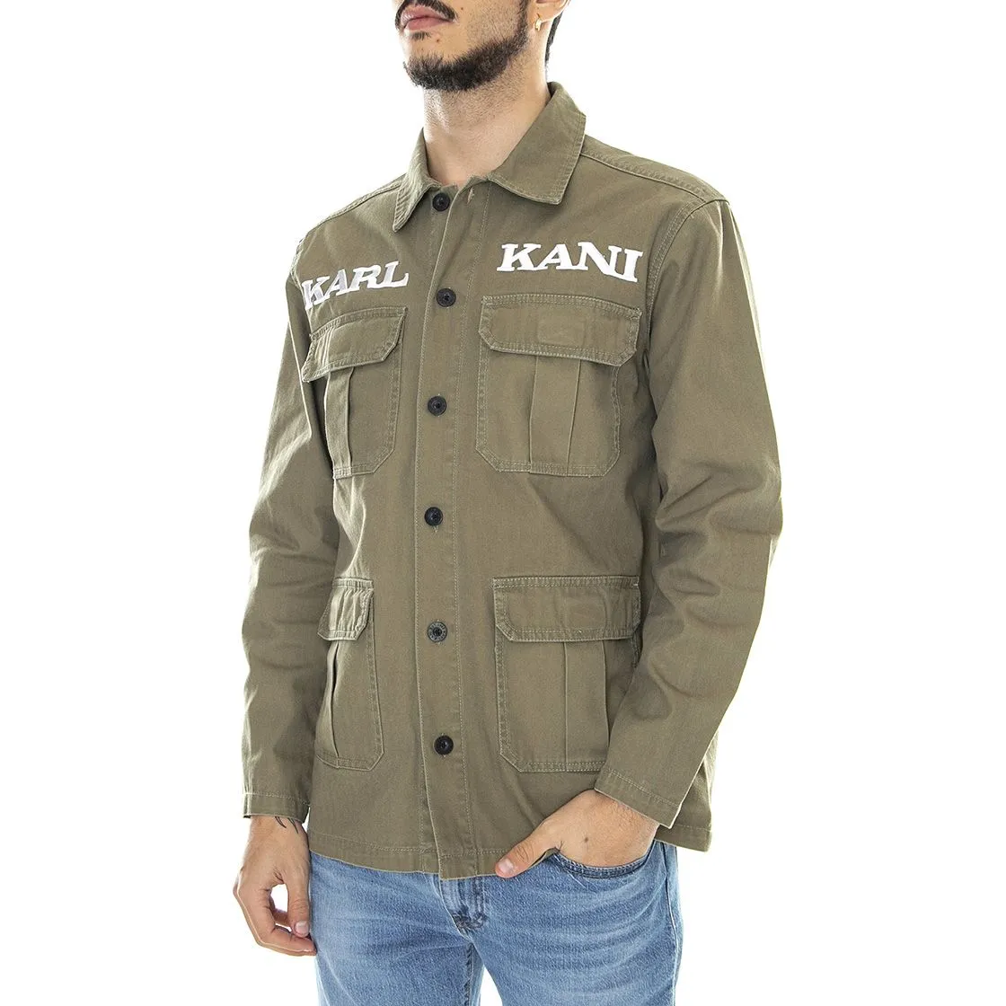 Karl Kani Retro Utility - Giacca Invernale Uomo Verde Scuro    